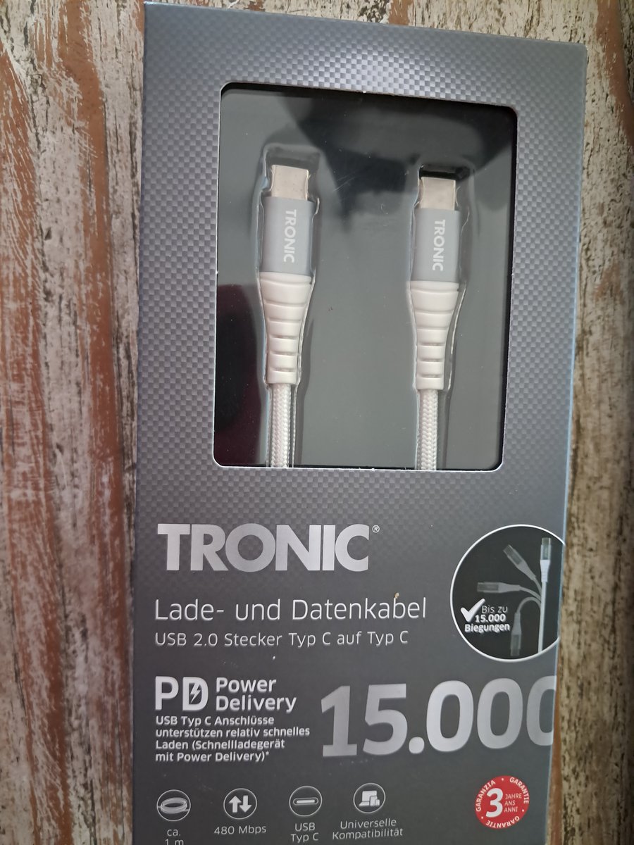 Tronic Oplaad- en Datakabel - Laadkabel - Kabellengte 1m - USB 2.0 stekker Type C naar Type C