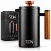 VDN French Press Cafetiere 0.7L - Dubbelwandige RVS Koffiemaker - Koffiepers voor 4-5 Kopjes - Zwart
