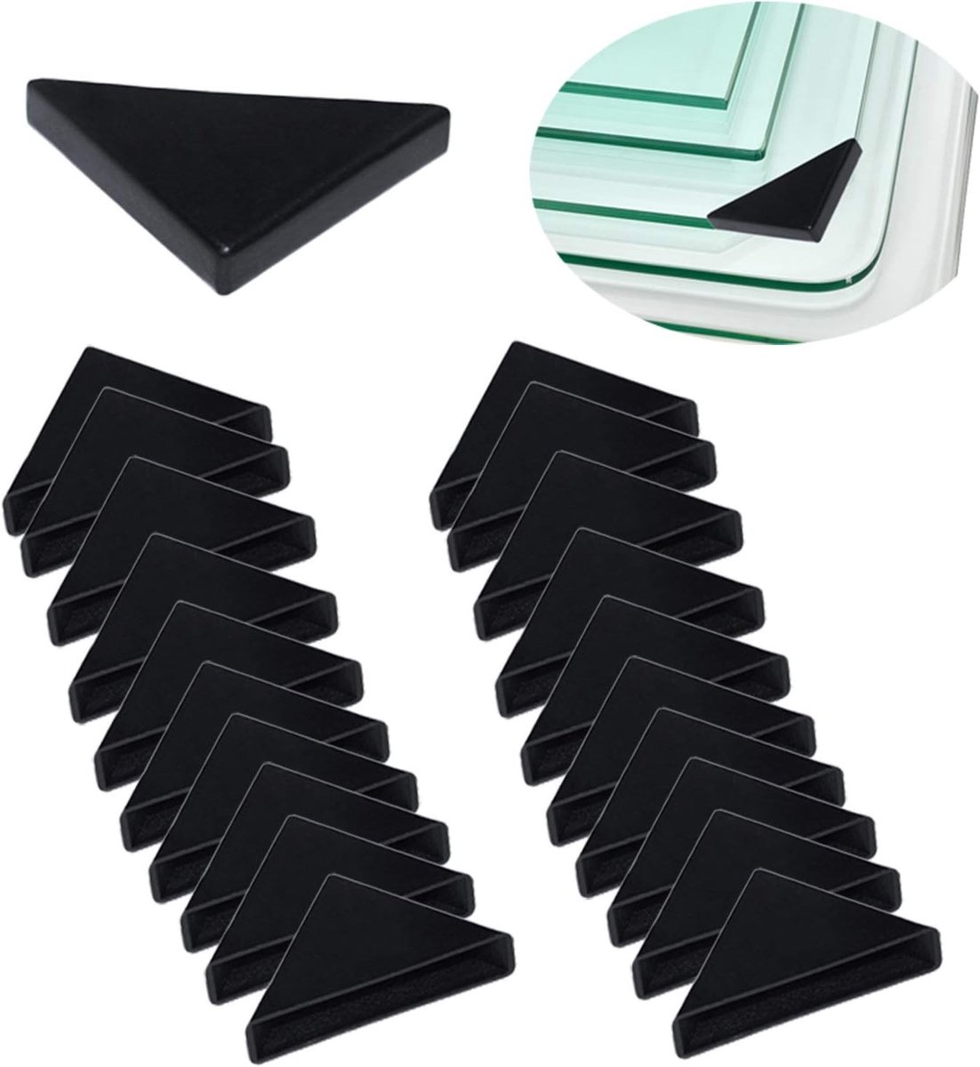 Hoekbeschermers voor Glazen Tafels - 20 Stuks Drievoudige Hoekbescherming Kussens (6mm*50mm) voor Veiligheid en Kindbescherming