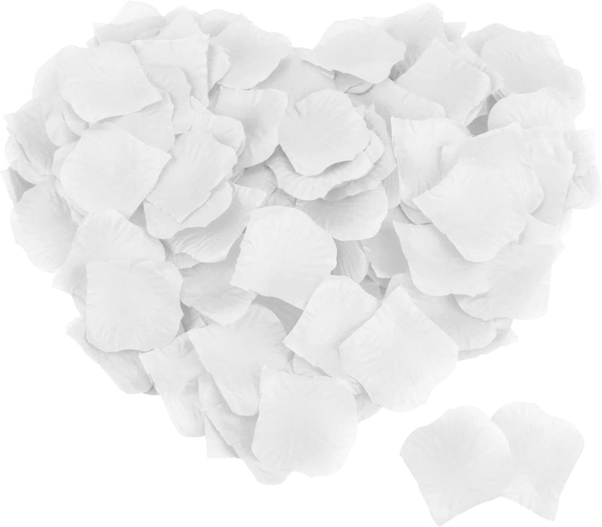 500 stuks zwarte rozenblaadjes voor slaapkamer, Valentijnsdag bloemblaadjes, kunstmatige rozenbloemen, emulatie zijden rozenblaadjes voor huwelijksverjaardag, Valentijnsdag decoraties - wit