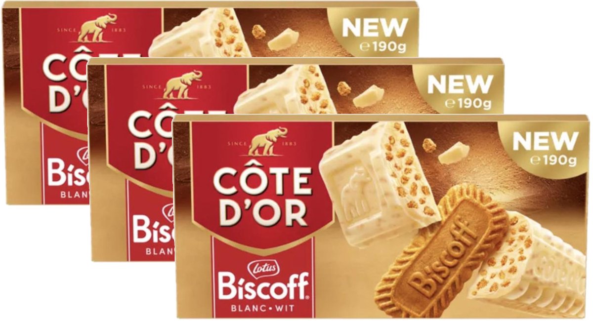 Cote d'Or Biscoff Wit - Multipack - Chocolade - 570g (3x190g)