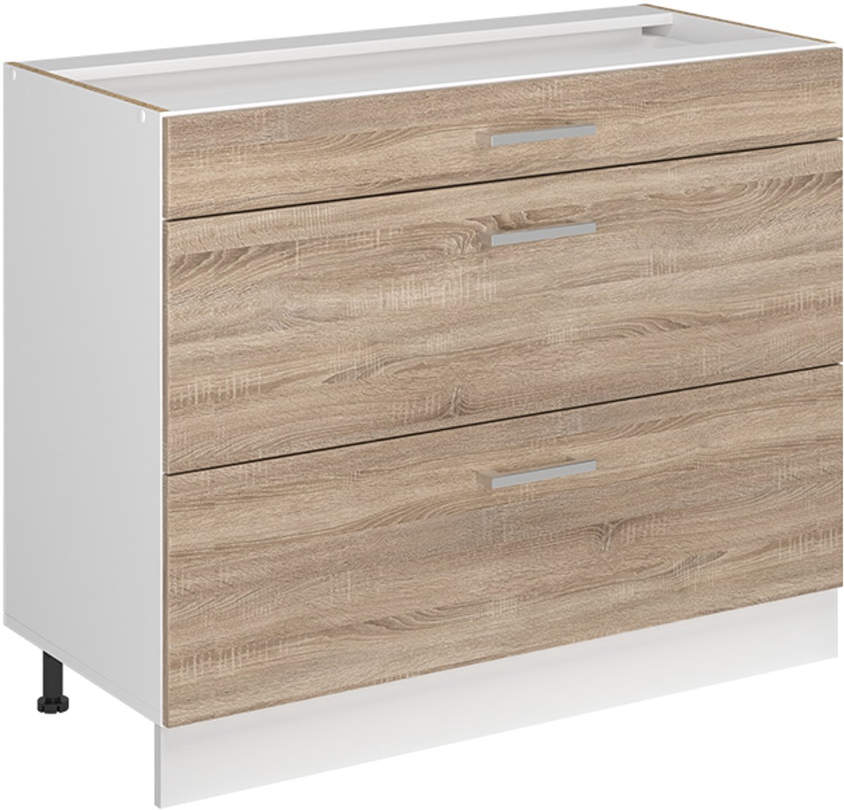 Vicco Keukenonderkast R-Line, Sonoma/Wit, 100 cm zonder werkblad