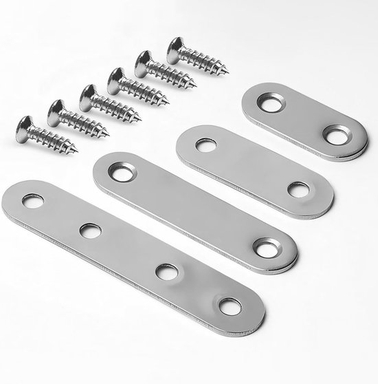 5 x platte verbindingsstukken met schroeven, 57 x 16 x 2 mm — afbeelding 5