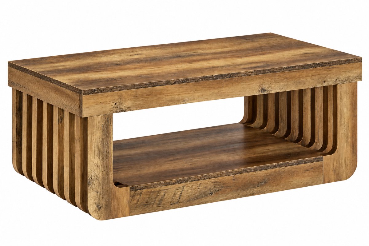 VILIMA - Salontafel - Open salontafel - Salontafel hout - Robuust design - Praktisch - Ruim tafelblad - 120×60×45 cm - Hout kleur
