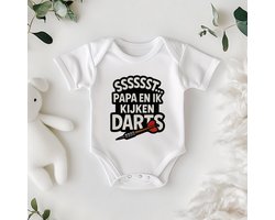 Grappig Papa Romper – SSSSSST... PAPA EN IK KIJKEN DARTS – Baby Outfit – Unisex Baby Romper – Kraamcadeau