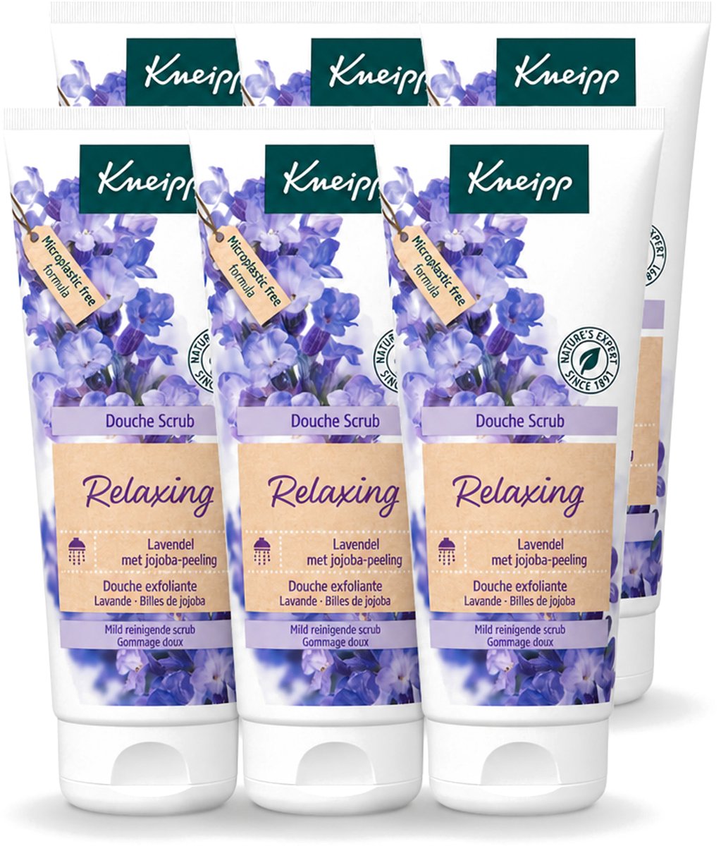 6 x Kneipp - Douche scrub - Relaxing - Lavendel - Bloemige geur - 200 ml - Voordeelverpakking - 6 stuks
