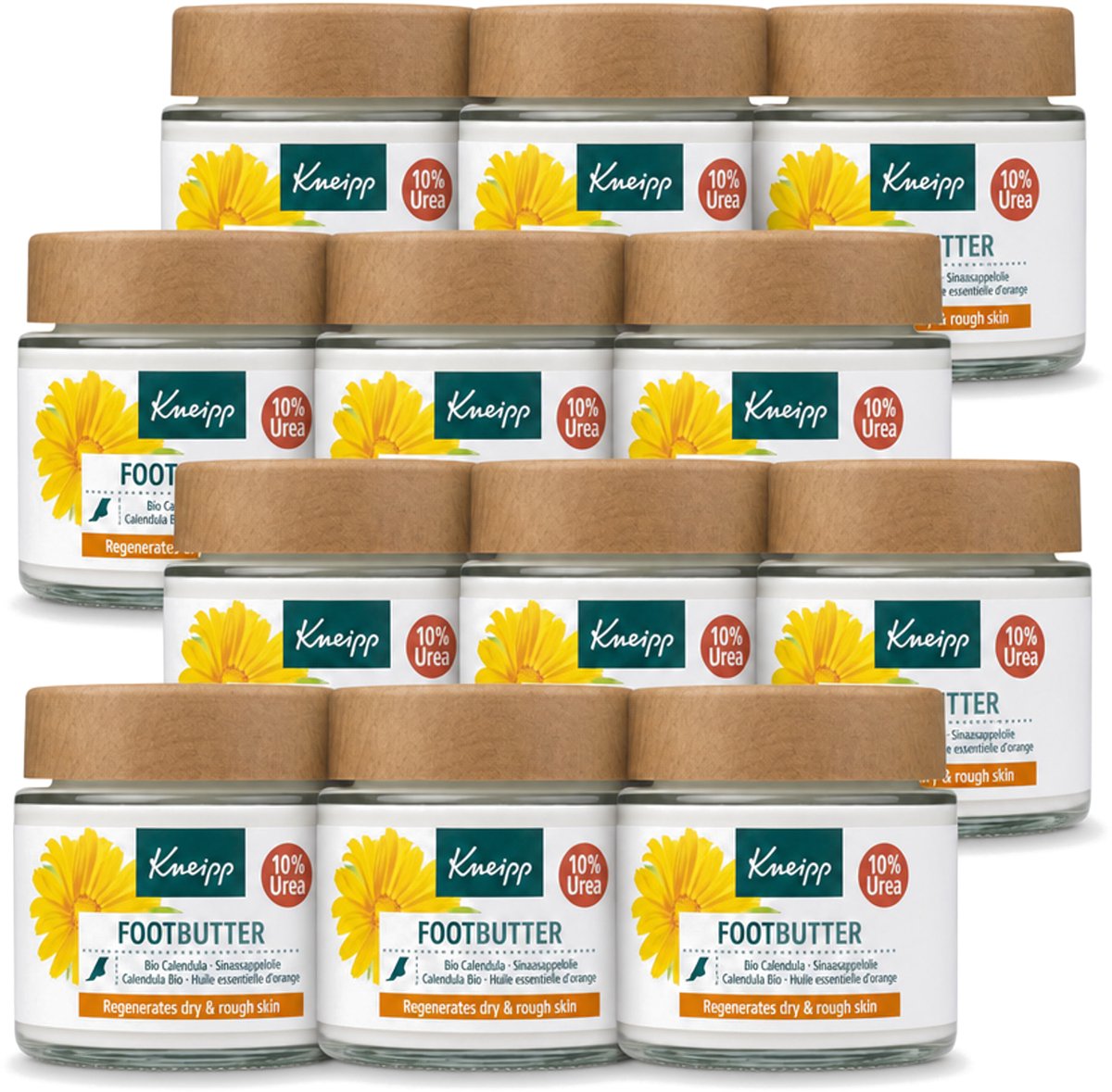 12 x Kneipp - Voetbutter - Calendula - Met citrusgeur - 100 ml - Voordeelverpakking - 12 stuks
