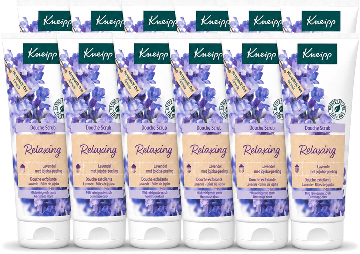 12 x Kneipp - Douche scrub - Relaxing - Lavendel - Bloemige geur - 200 ml - Voordeelverpakking - 12 stuks