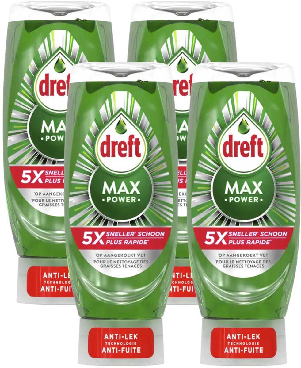 Dreft Max Power Anti-Lek - Multipack - Afwasmiddel - 1800ml (4x450ml)