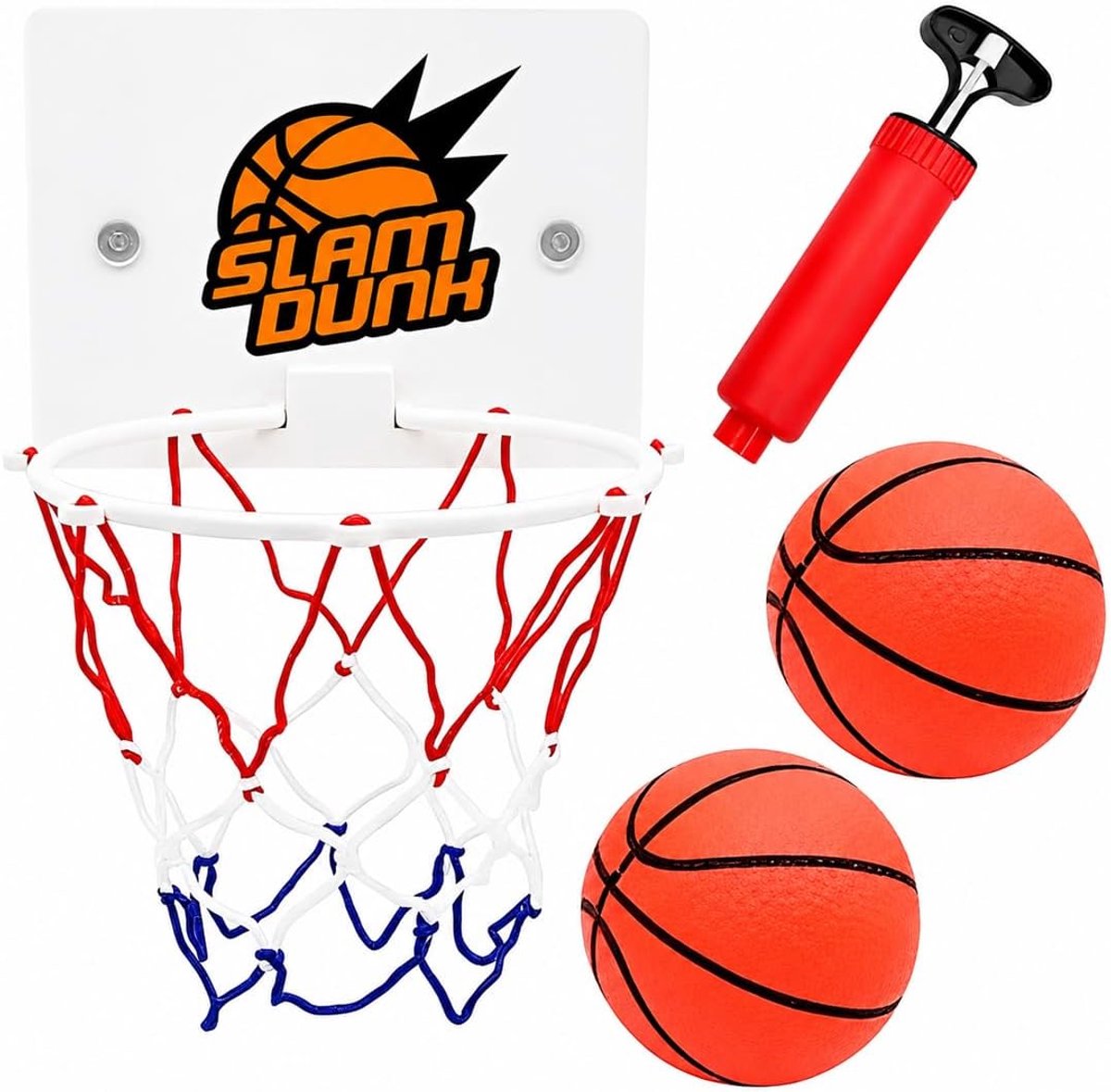 Mini basketbalmandkamer - 4 stukken - met zuignap - ideaal voor binnengebruik - ShopVlot