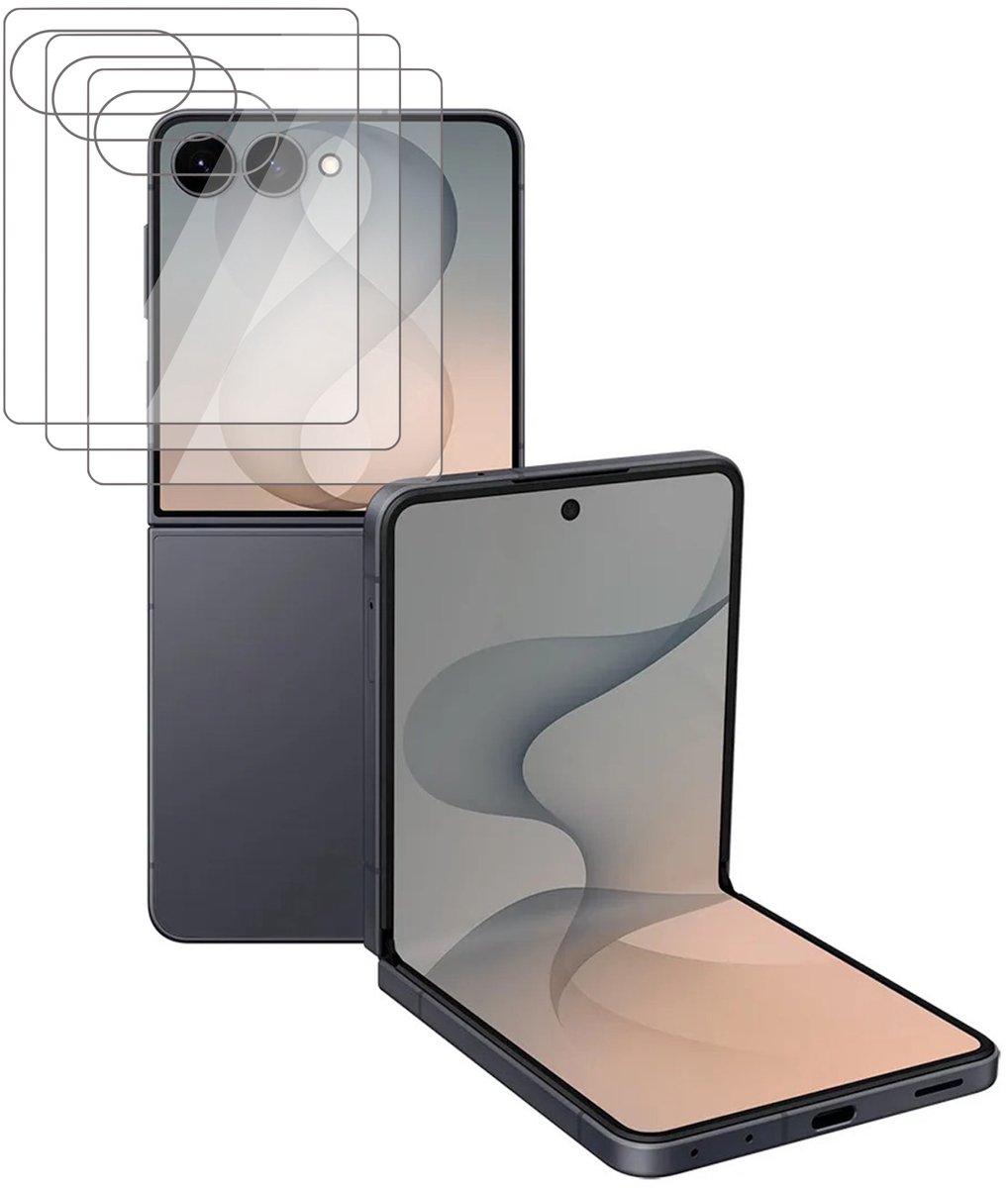 Screenprotector geschikt voor Samsung Galaxy Z Flip 8 / Flip 7 – 3 Stuks – UltraClear Gehard Glas – Case Friendly – 9H Krasbestendig