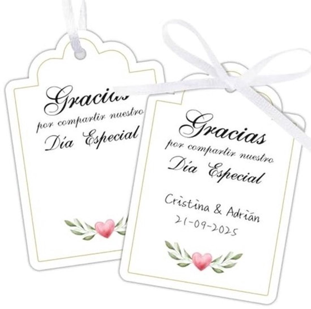 Bedankjes voor Bruiloft en Doop - 50 Papieren Cadeaulabels
