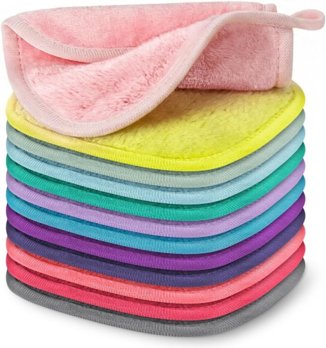 Wasbare Make-up Doekjes Set van 12 Herbruikbare Make-up Verwijderaars, Microvezel Doekjes met Haarband, Ideaal voor Dagelijks Gebruik en Gevoelige Huid