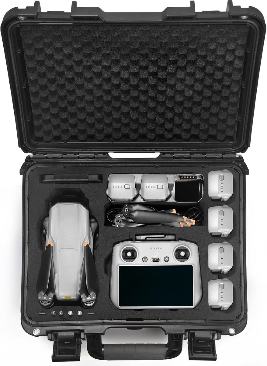 Waterdichte Draagtas voor DJI Air 3S Fly More Combo,DJI RC Pro 2/Pro/RC 2/N3/N2 Afstandsbediening en Drone Accessoires (Alleen Koffer)