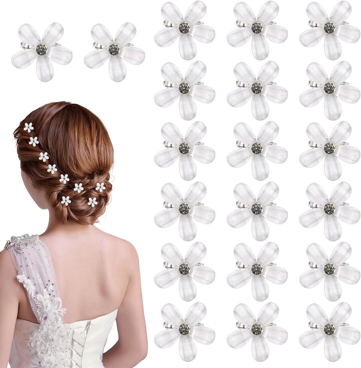 Haarspelden met strass, schattige haarspelden, bloemen haarspelden, decoratieve haarspelden, bruiloft haarspelden, bloemenhaaraccessoires