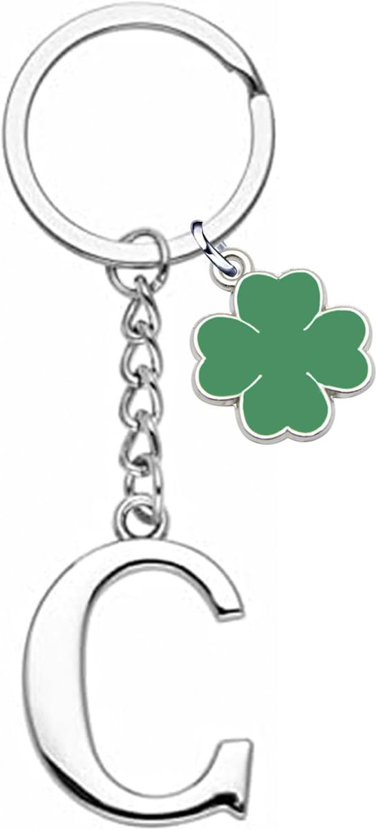 Letter initiaal hanger, sleutelhanger cadeau vrienden zussen vriendin, zilver A-Z 26 letter beginletter sleutelhanger - cadeau dames heren verjaardag, geluksbrenger sleutelhanger
