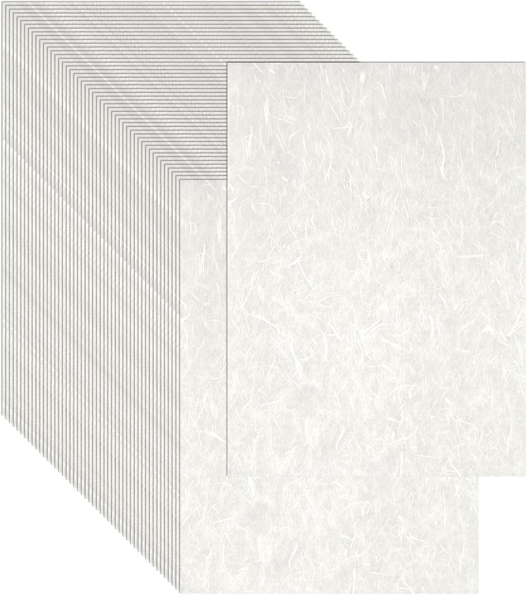 60 vellen A4 handgemaakt moerbeirijst decoupage papier voor schrijven, tekenen, scrapbooking en doe-het-zelf kunst en ambacht (21x29,7cm)