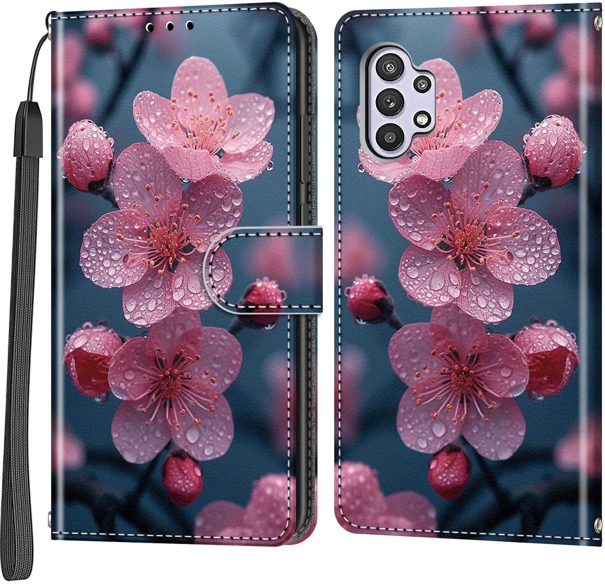 Telefoonhoesje voor Samsung Galaxy A32 5G, Perzikenbloemen