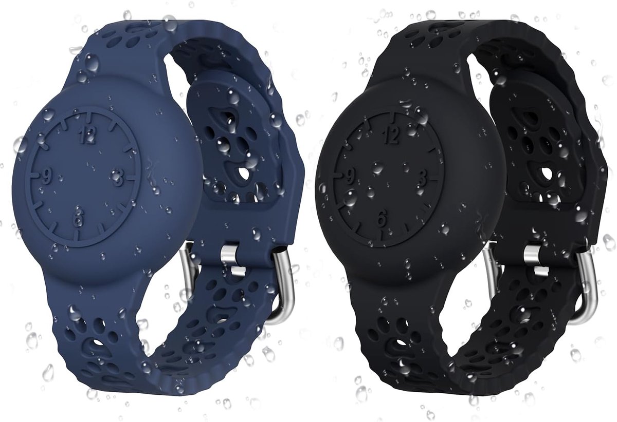 Compatibel met AirTag-armband voor kinderen, waterdichte Air-Tag-houder voor kinderen, verstelbaar, zachte siliconen, volledige afdekking, lichte GPS-tracker-houder, compatibel met Apple Air-Tag band