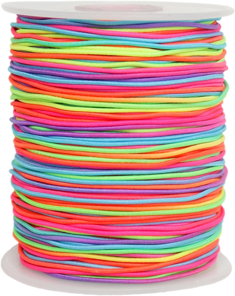 Elastische draad voor armbanden, 1 mm elastiek voor armbanden, elastisch koord voor kralen, draadkralenkoord, rekbare draad voor halskettingen, kralenknutselen, gevlochten haar (kleur)