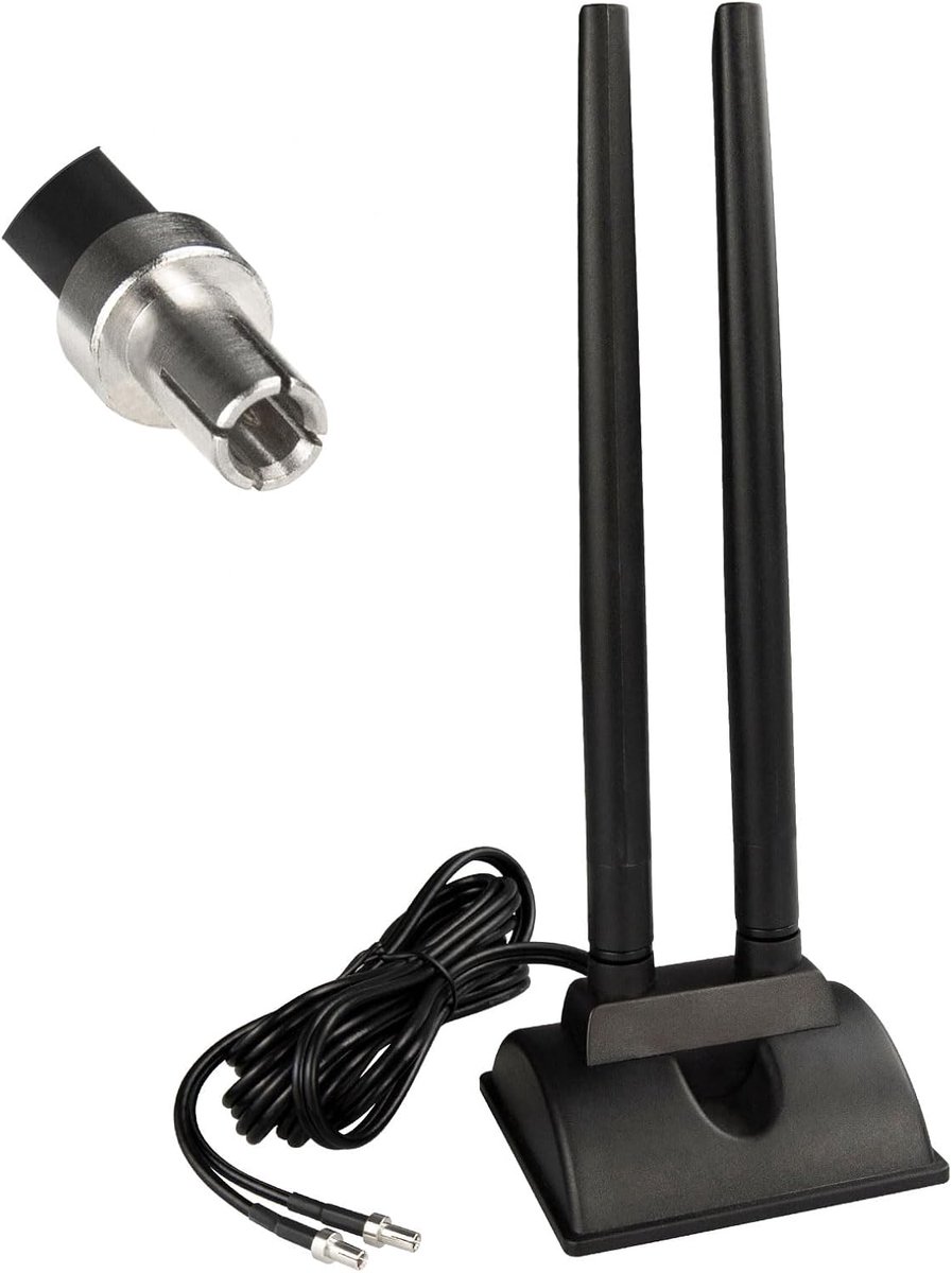 Antenne 5G 4G antenne 5dBi High Gain 2400Mhz-5800MHz Dual MIMO TS9 magnetische voet antenne met 2 m RG174 coaxkabel voor 4G LTE router, wifi-hotspot, industriële IoT-apparaten