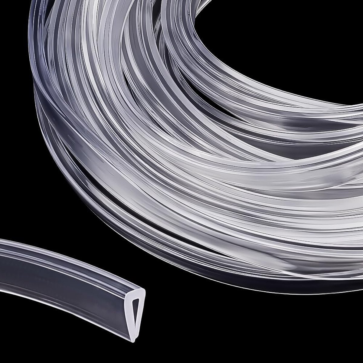 1 Roll 6.56 Yards Siliconen U Kanaal Rand Trim 3/8 "Clear Deurafdichting Strip U Vorm Siliconen Weer Strippen Metalen Edge Guard Protector voor Plaatwerk Autodeuren Luiken Tafel Hoeken