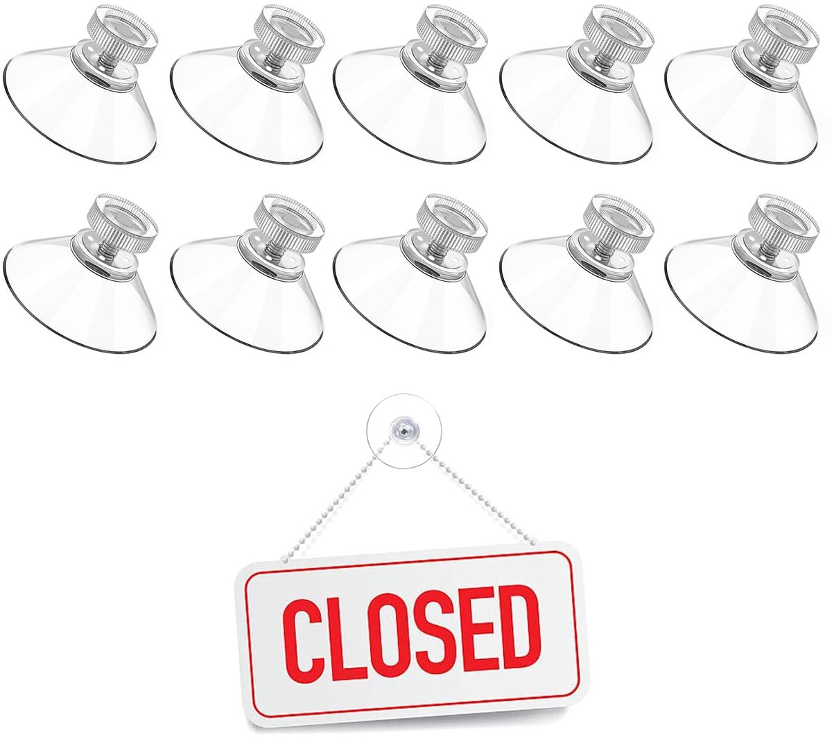 Zuignappen, zuignap voor glas, zuignap tafel van glas, zuignap met schroefdraad, zuignap van pvc-kunststof, ophanging zuignap, transparant, zuignap, isolerend gordijn, camper, 10 stuks