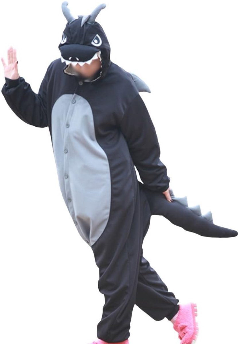 Wotogold Animal Black Dragon Pyjama Unisex Volwassen Cosplay Kostuums