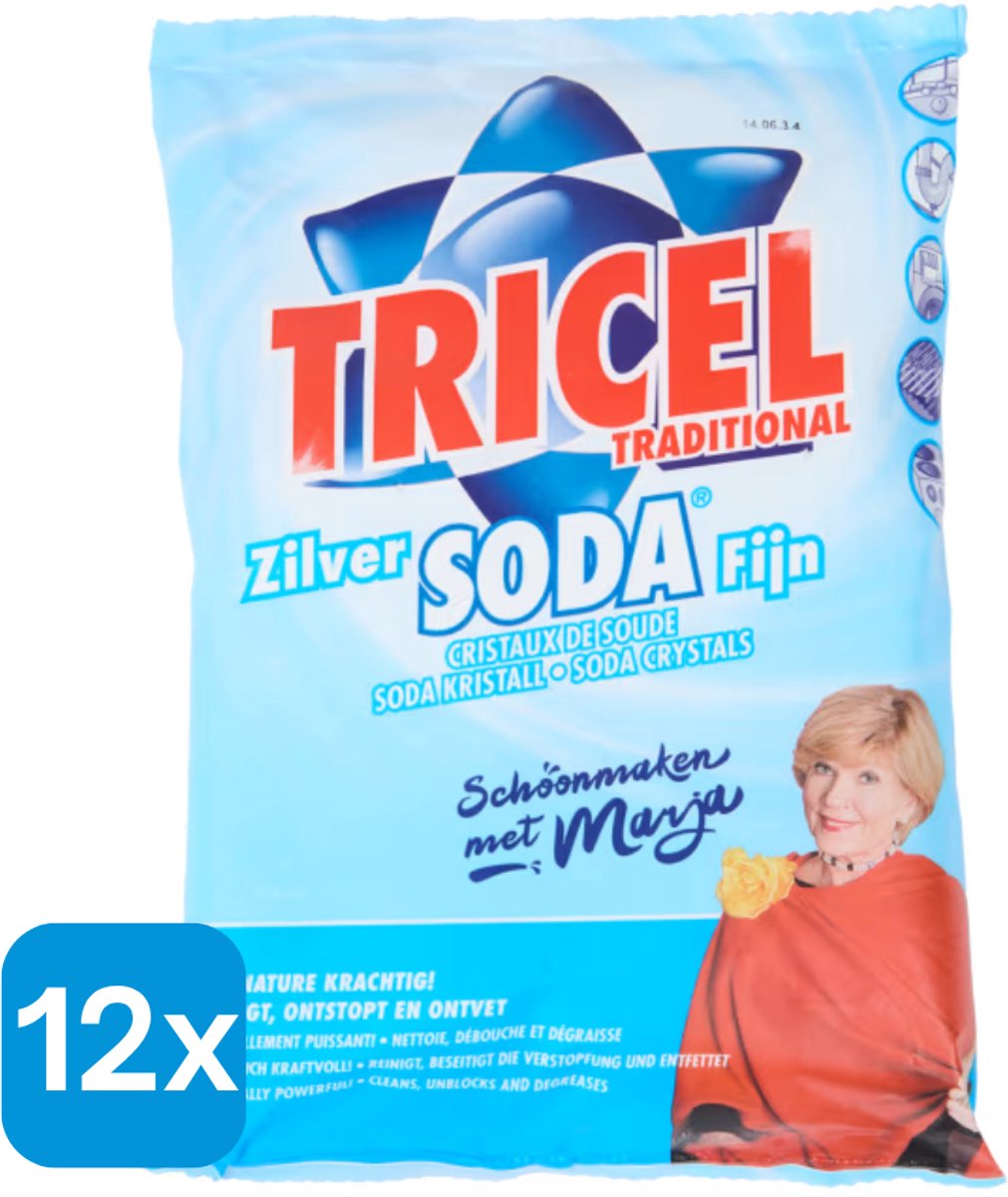 Tricel - Zilver Soda Fijn - 12 x 1 kg - Voordeelverpakking