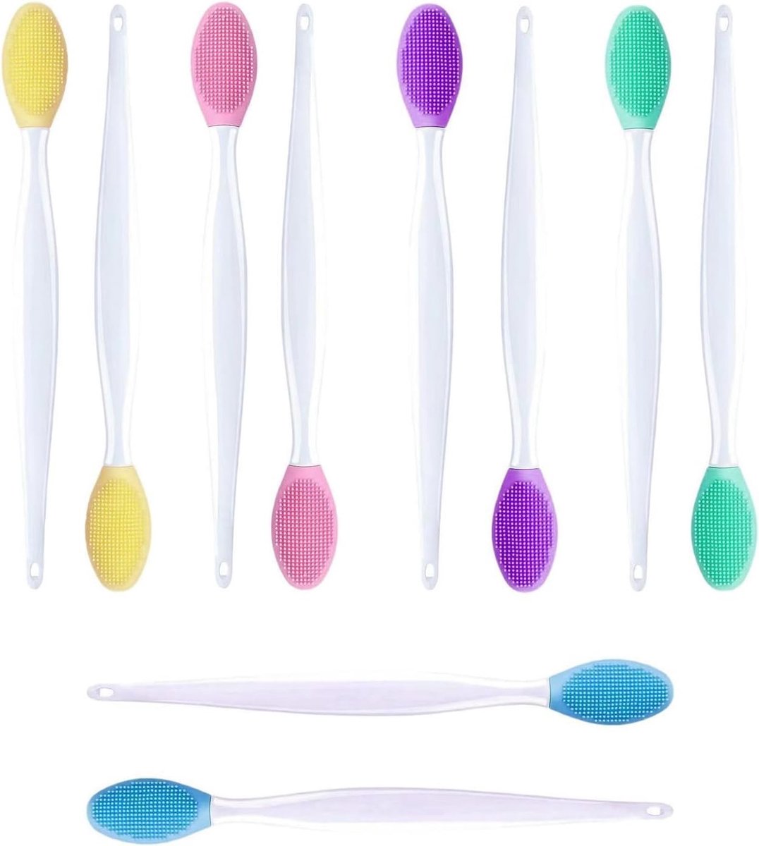 Set van 10 Exfoliërende Neusborstels en Zachte Lippenborstels voor Huidverzorging, Make-up en Blackhead Verwijdering