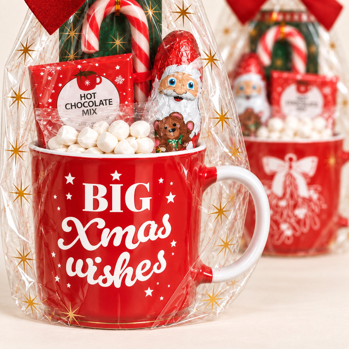 EasyMart Kerstmokken Cadeauset – Kerstpakket – 2 x 700 ml – Kerstcadeau met Chocolademelk, Marshmallows, Chocolade en Candy Canes – foto 7