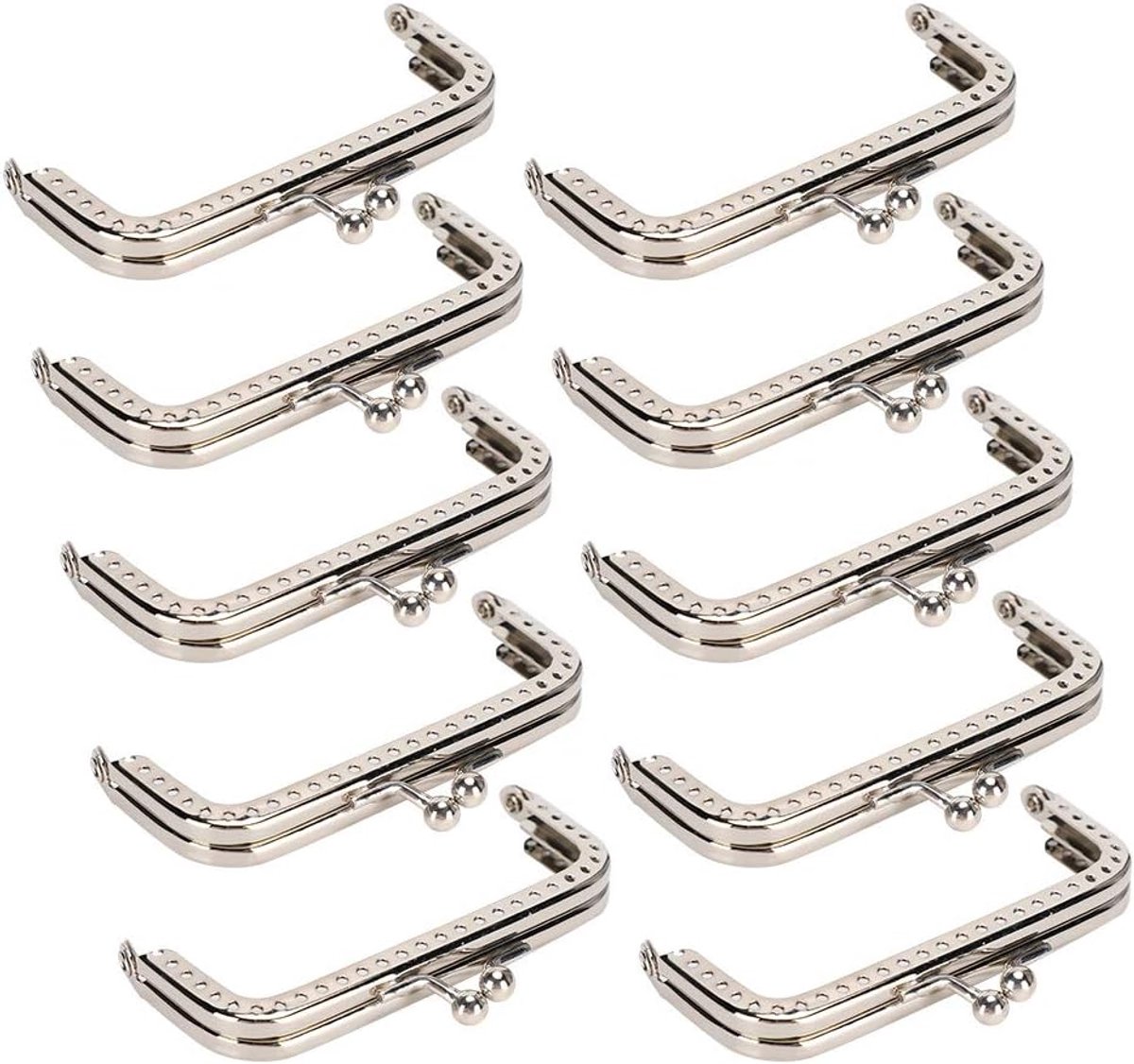 10 Stks Portemonnee Frame Sluiting Slot Clip Benodigdheden Glad Mond Vierkant 8,5 Cm Rechthoekige Metalen Sieraden Sluiting Ketting Gesp Kleurrijke Portemonnee Frame Portemonnee