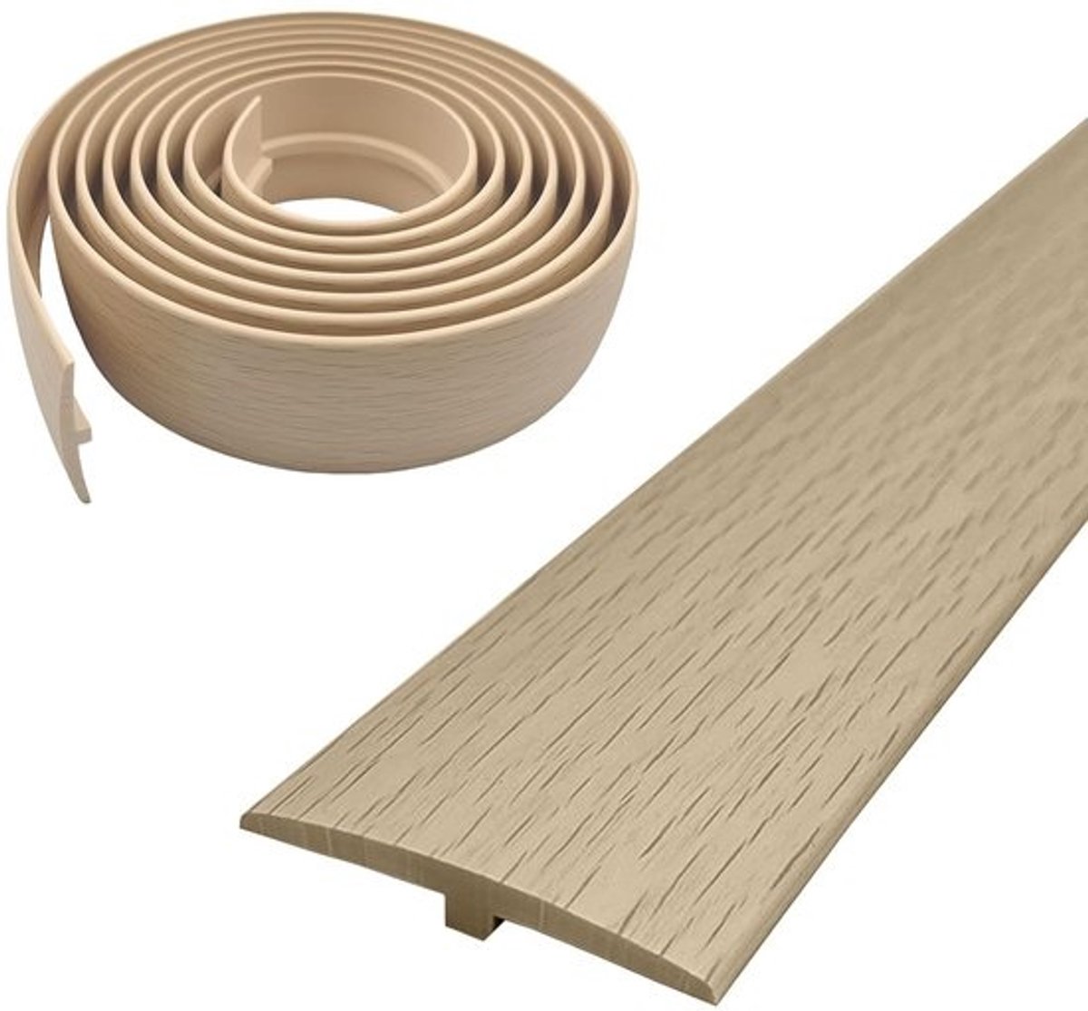 T-profiel Overgangslijst - Zelfklevend PVC - Voor drempels en vloerverbindingen - Ahorn, 5 cm x 300 cm