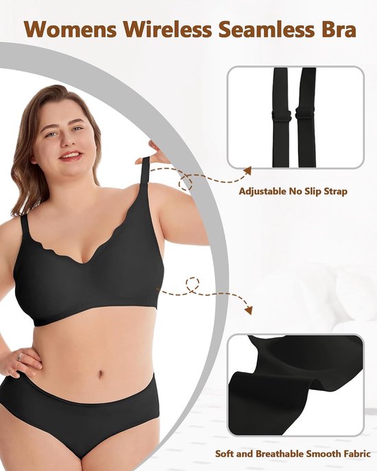 Dames zonder beugel naadloze push-up beha V-hals sterke grip zachte comfortabele beha strijkloos T-shirt bralette — afbeelding 5