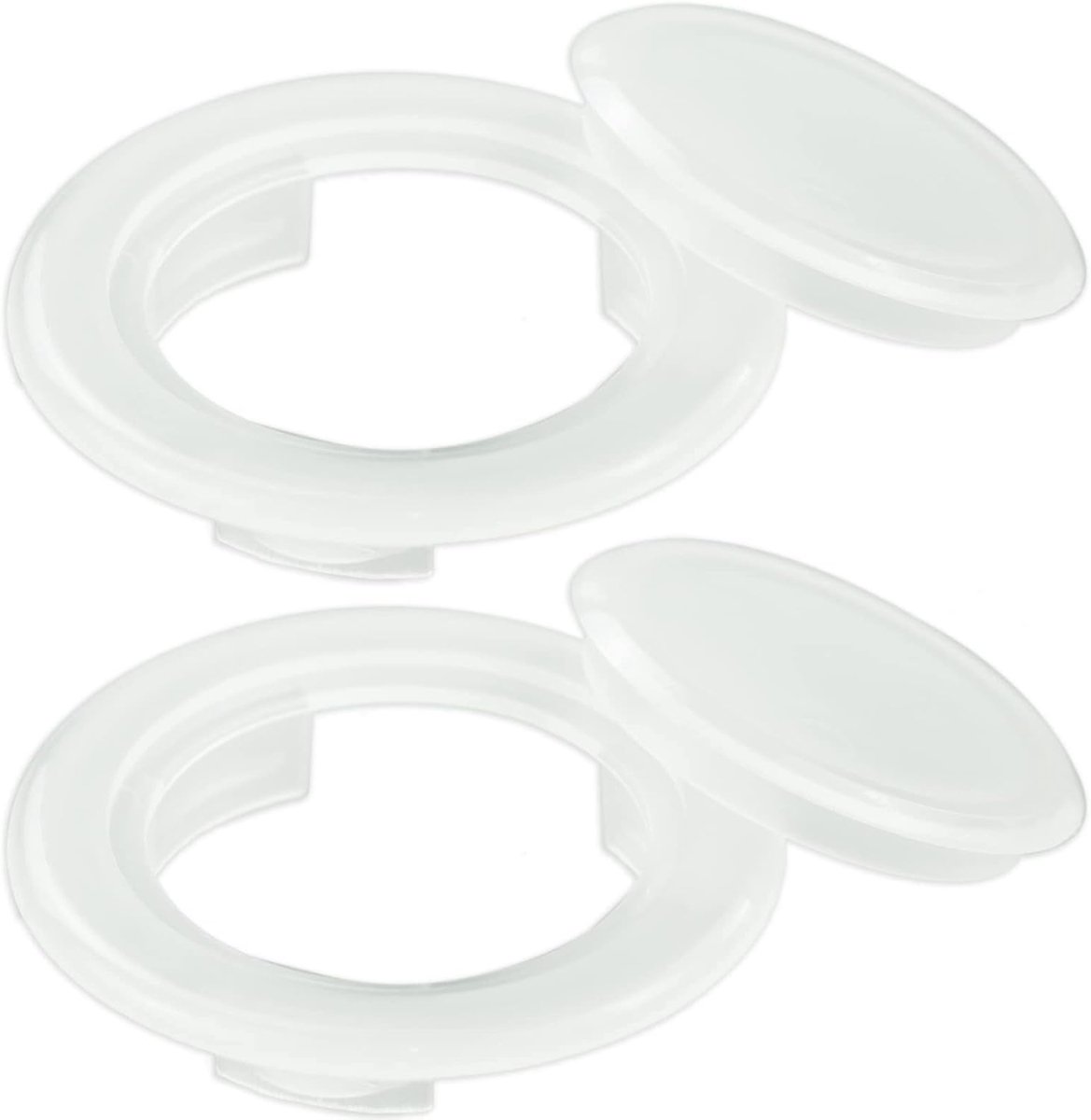 2 stuks ronde ring voor tafelscherm, met kap, parasolgat, ring, tafel voor parasol, kunststof gatring, tafel, 42 mm binnendiameter parasolgat, tafelkleed voor buiten, terras, stekker,