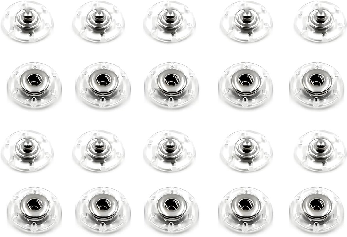 Knopen voor naaivoet, 21 mm, 6 gaten, onzichtbaar, kunststof, voor mantels, overhemden, kleding, tassen en doe-het-zelfprojecten