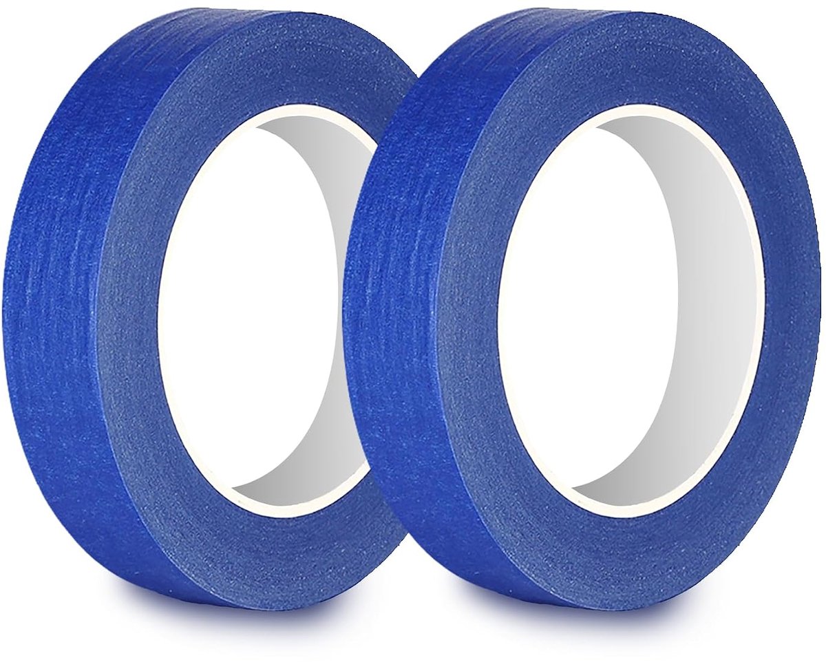 Schilderstape 2 rollen blauw afplakband 20 mm x 50 m universeel licht afneembaar plakband voor het schilderen, lakken, renoveren