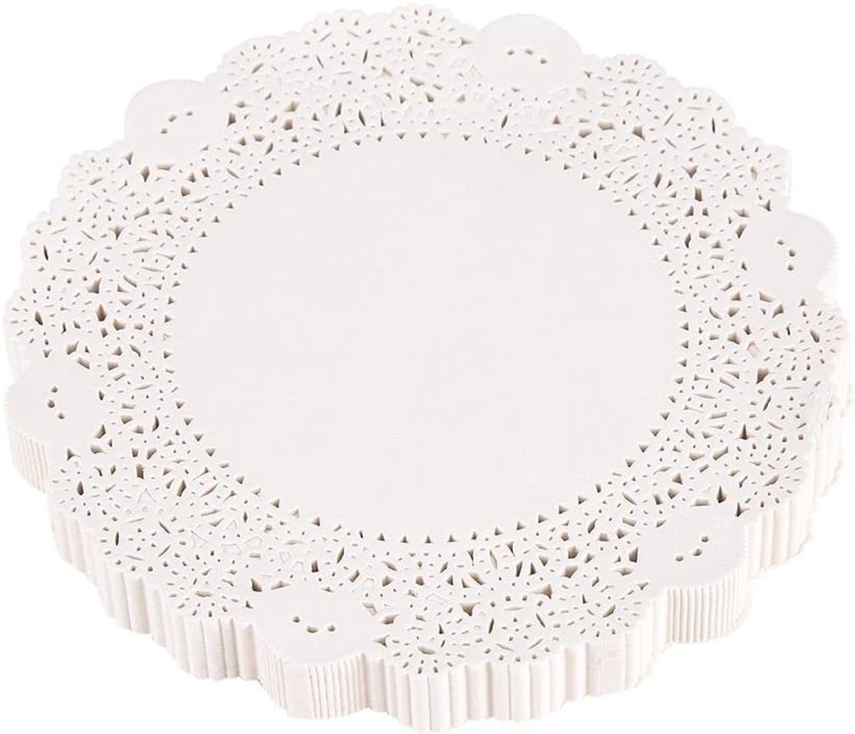 180 stuks placemats met kant, van papier, inpakpapier, decoratie, verjaardag, bruiloft, 14 cm, 16,5 cm, 19 cm, 21,5 cm, 24,26,5 cm