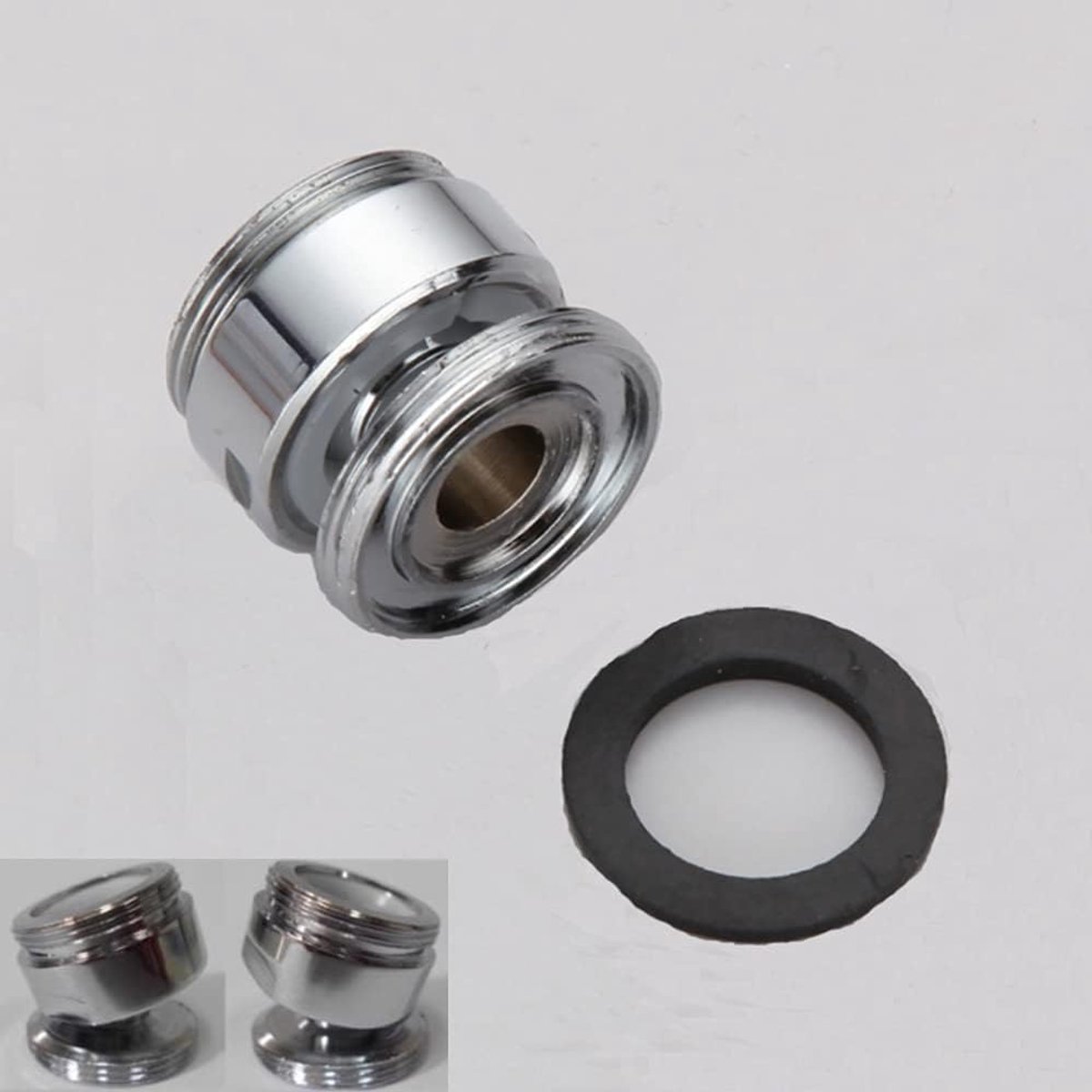 2-delige draaibare kraanaansluiting, 360 graden messingdraad kraanaansluiting beluchterconnector (mannelijk naar mannelijk draad, 16mm - 22mm)