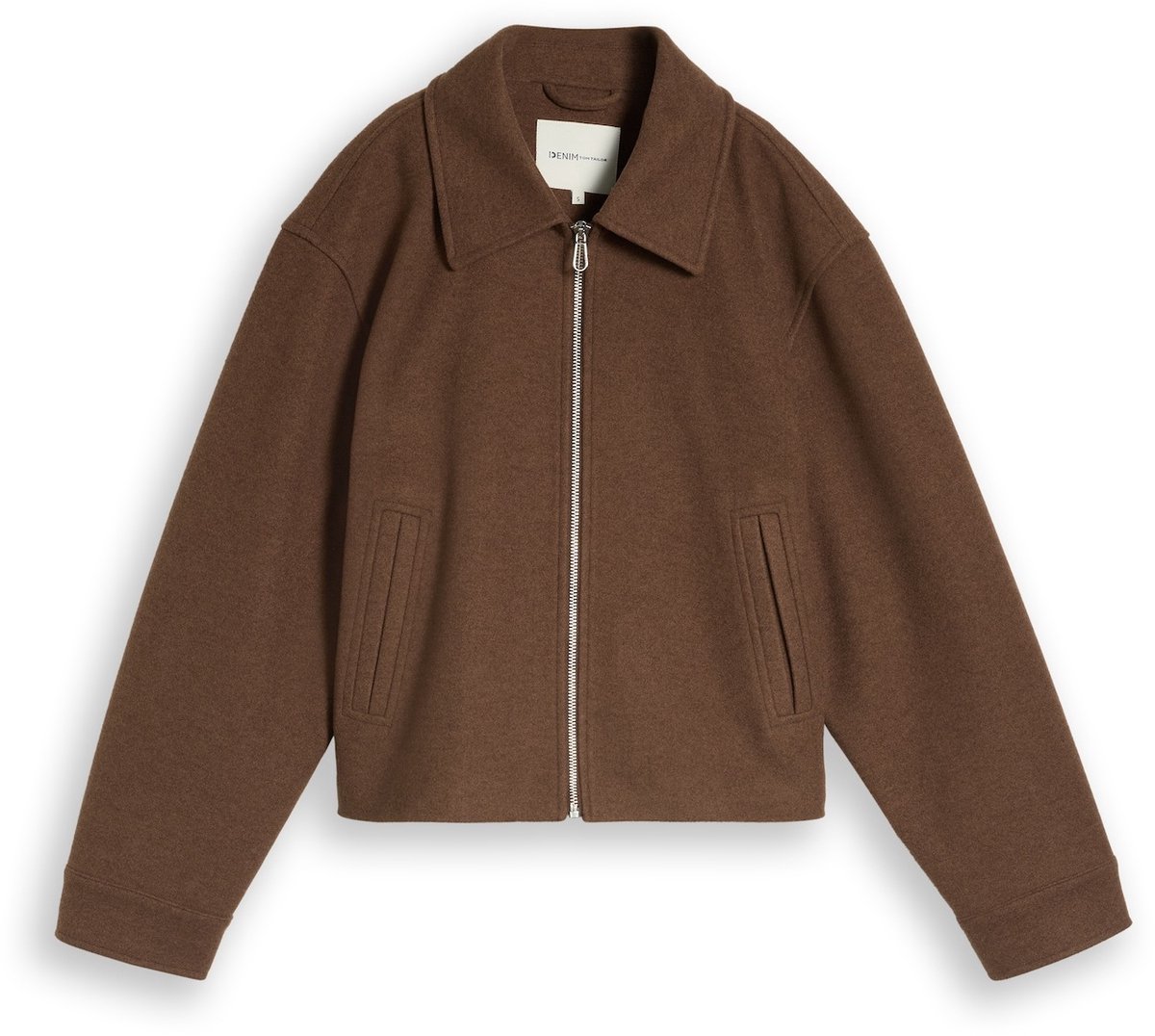 Tom Tailor Denim - Tussenjas met kraag - Maat L - cool dark brown melange