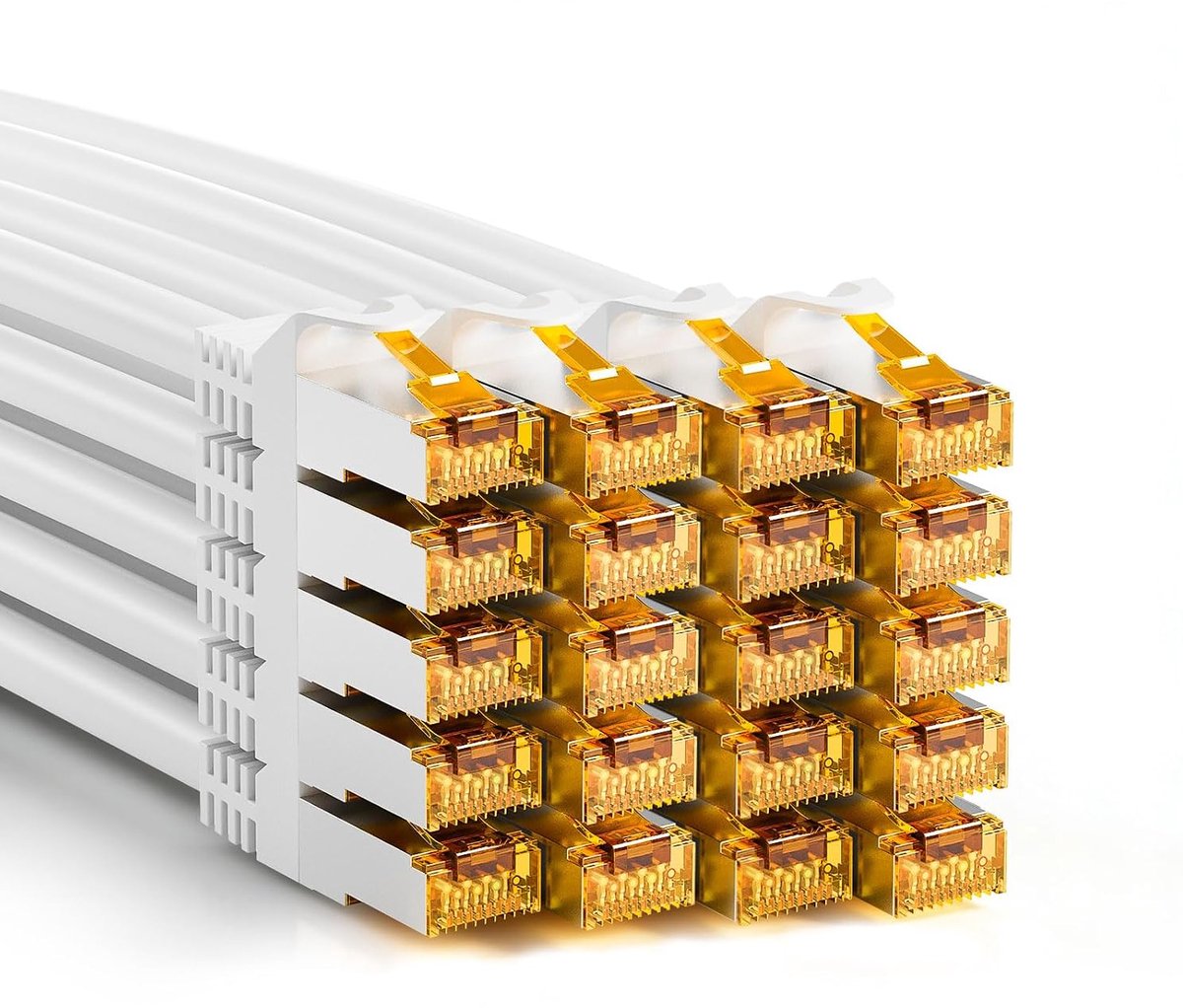 Iwillink 0,5 m CAT 7 patchkabel, 10 Gbit/s, 20 stuks - wit