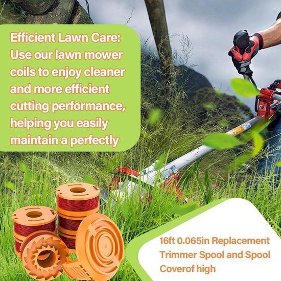 Spoelen + 1 spoeldoppen, Ø 1,65 mm, 3 m, compatibel met WORX 20 V Grass Trimmers WG180 /WG163/WG175, reservespoel — afbeelding 5