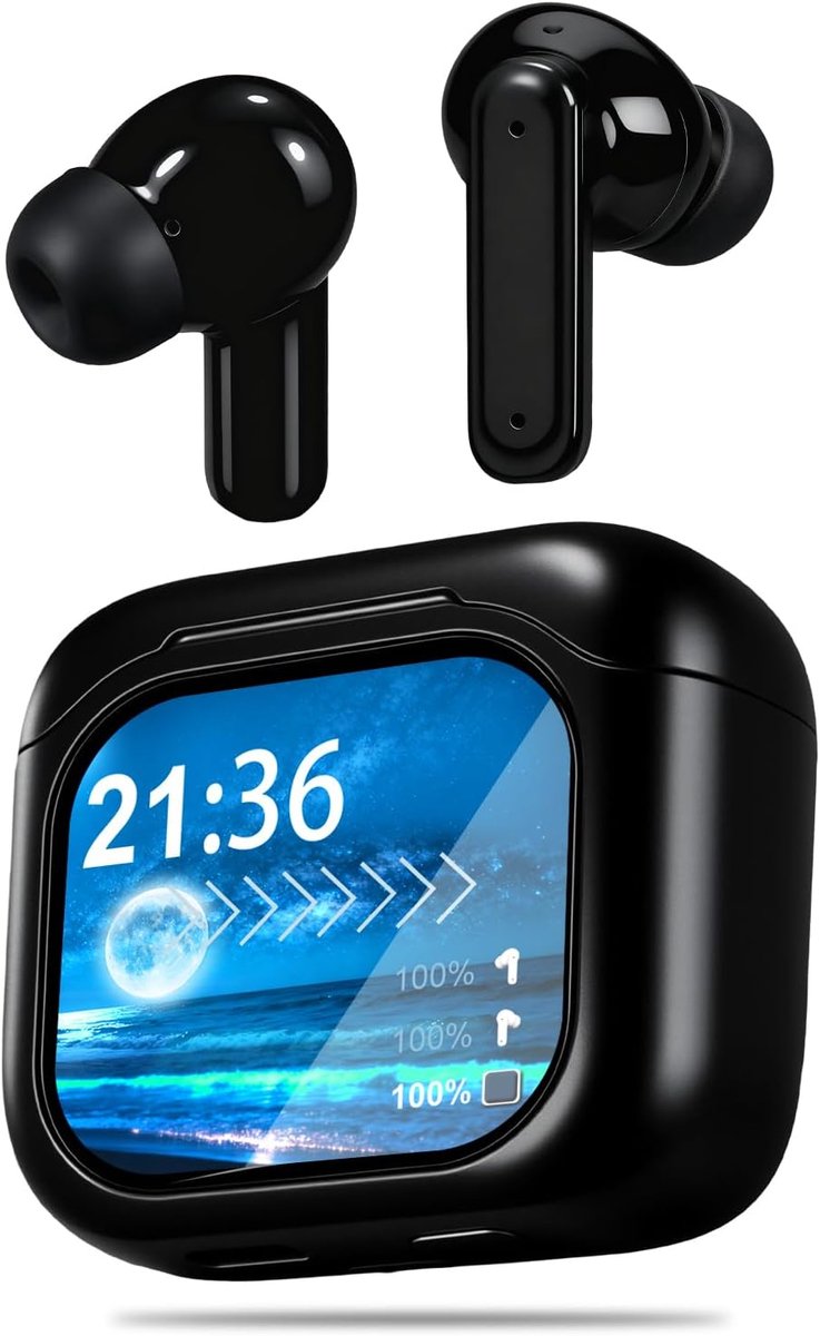 Bluetooth-hoofdtelefoon met touchscreen, in-ear hoofdtelefoon, draadloos