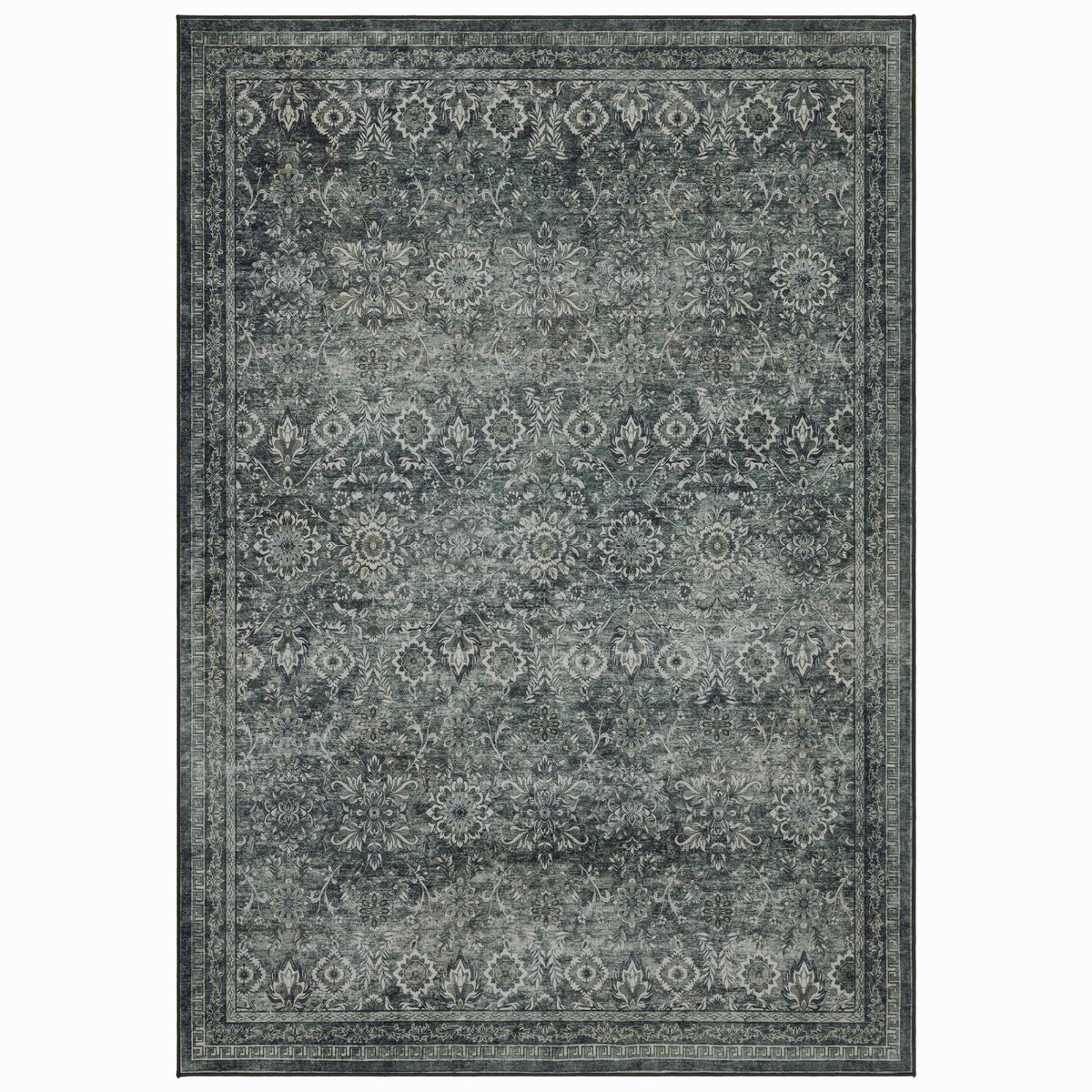 Vintage Vloerkleed Atlas Oosters 120x170 cm - Wasbaar Antislip Groen