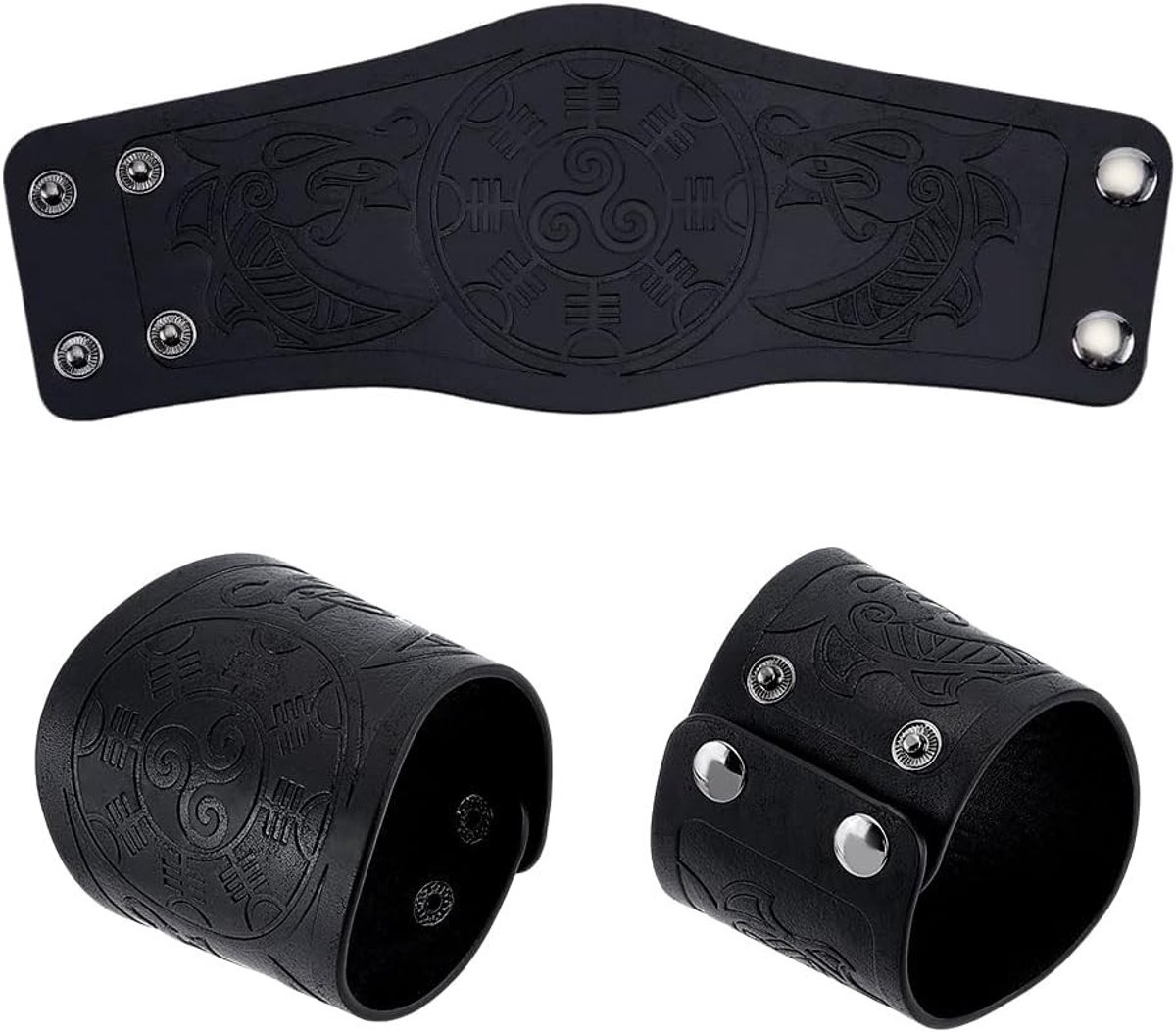 Viking leren armguard voor middeleeuwse kostuums, retro renaissance accessoires en Halloween outfits