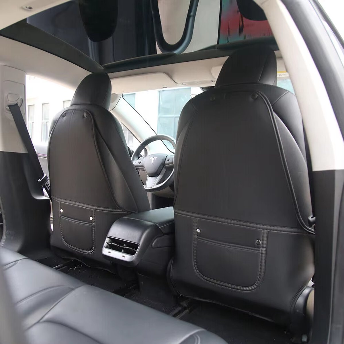 Wieport Stoelhoezen - Bescherming Antikras Auto Interieur Accessoires - 2 stoelhoezen set - Geschikt voor Model 3 en Y