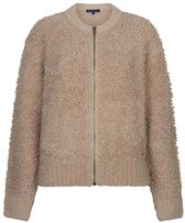 Red Button Vest Bomber Knit Boucle Srb5073 Latte Dames Maat - S