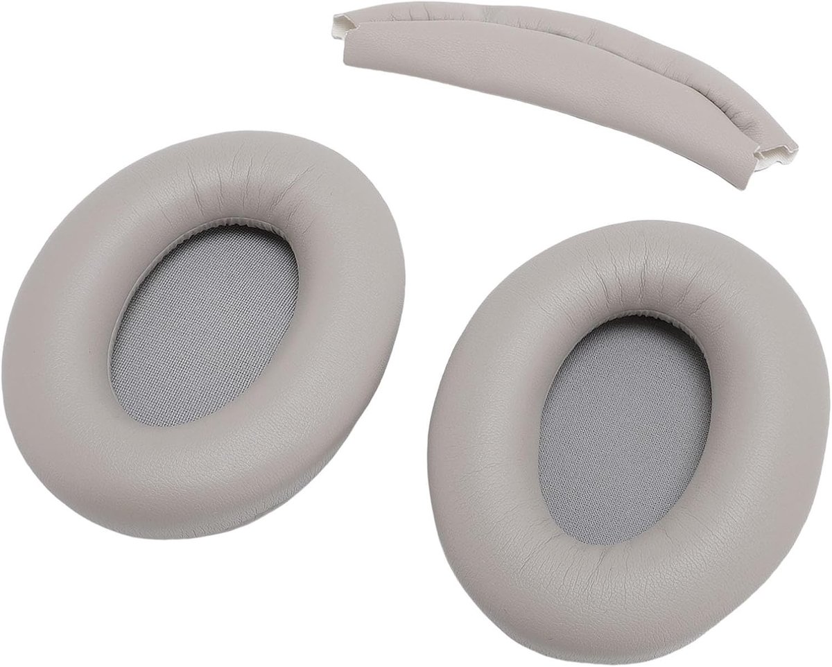 Vervangende Oorkussens voor WH 1000XM3 Hoofdtelefoon, Geheugenfoam en Echte Leren Oorkussens voor Comfort en Geluidsisolatie (Lichtbruin)