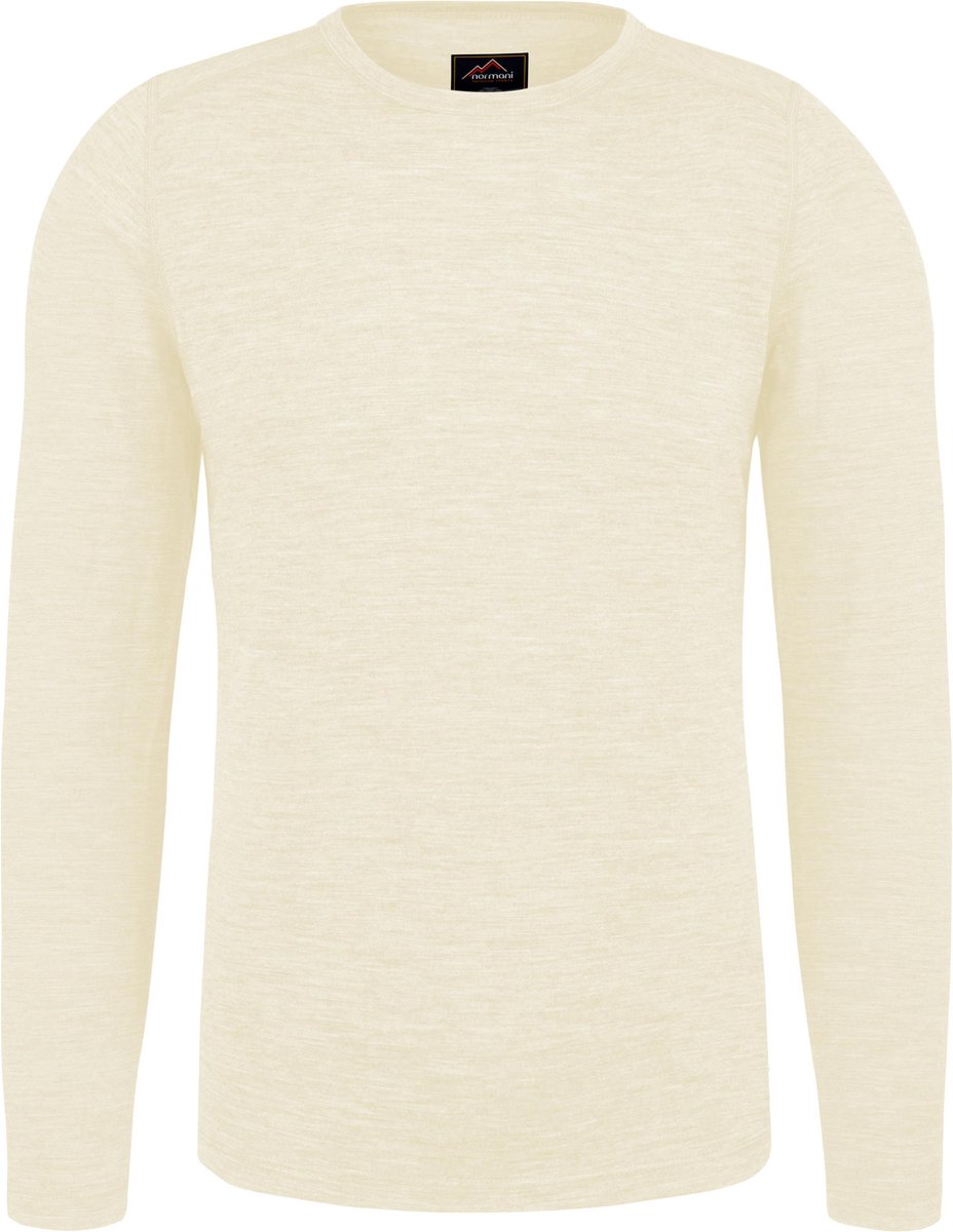 Heren-shirt met lange mouwen van merinowol „Melbourne“ Wolwit