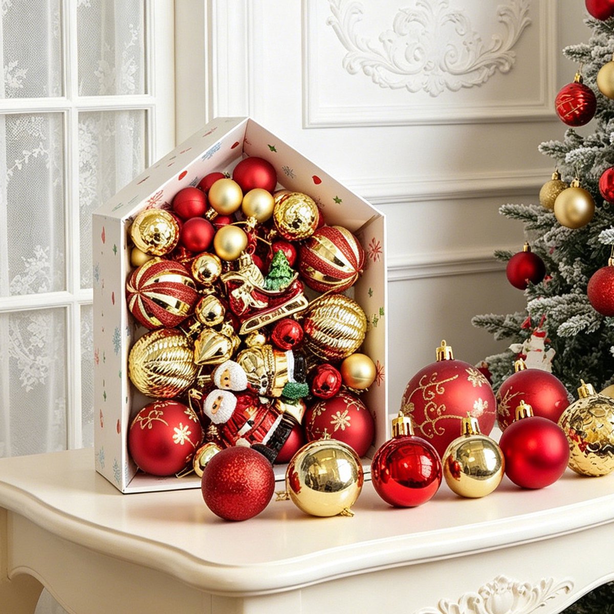 Kersthangers Set 72 Stuks – Kleurrijke Kerstboomversiering met Kerstfiguren – Huisjes, Cadeautjes, Kerstman, Sokken & Sneeuwvlokken